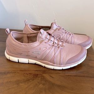 Skechers Air Cooled Memory Foam Slip On Mauve Pink Sneakers womens 10